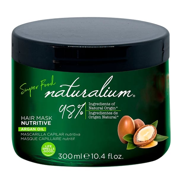 Mascarilla Capilar com extrato de argán Naturalium Superfood (300ml): Suaviza o teu cabelo enquanto hidrata-o em profundidade